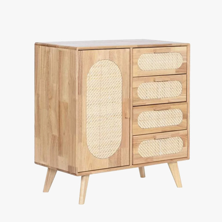 Aparador Rattan 1 Porta 4 Gavetas 73,5x35x78