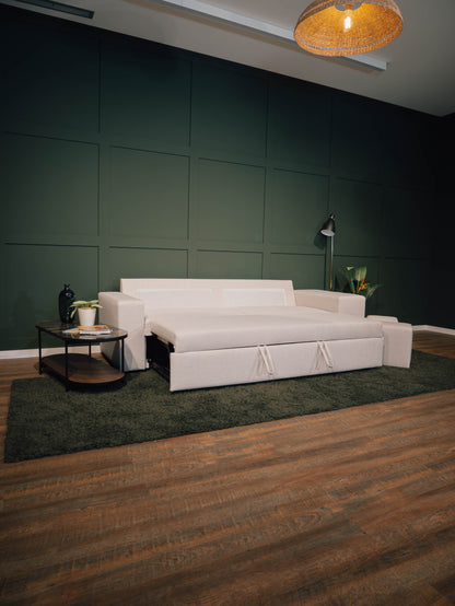 Sofá - Cama 3 Lugares + 2 Puffs - AveryS9903CSRG8242_C24