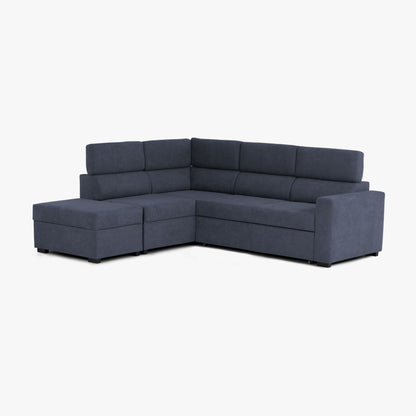 Sofá cama de canto chaise longue esquerda azul BILL