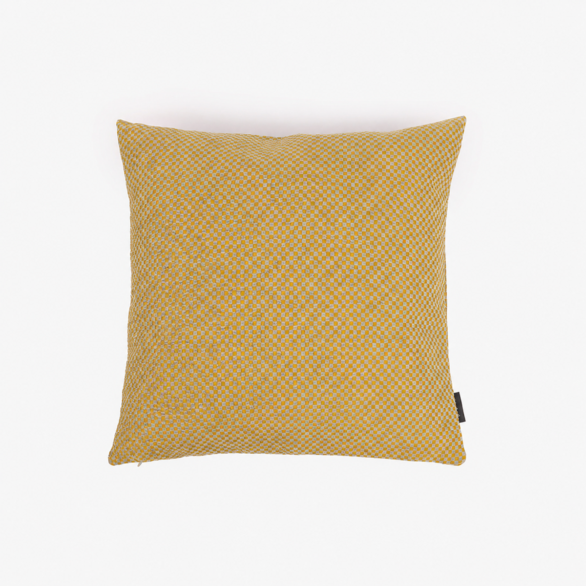 Funda de cuadros mostaza 45x45 HERITAGE