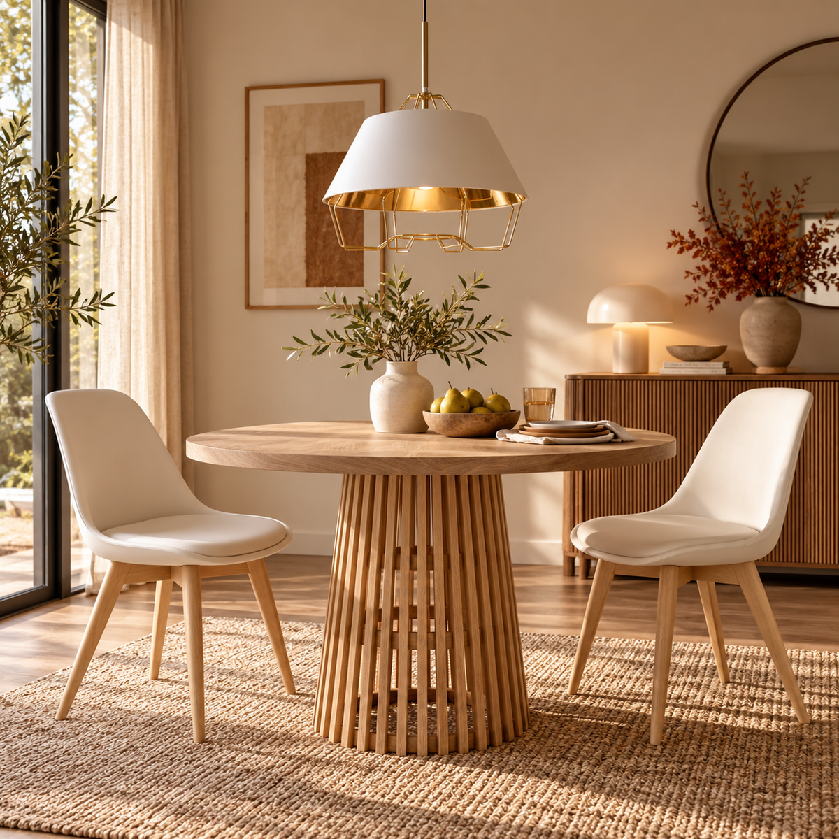 Round Wooden Table 100cm ENLACE