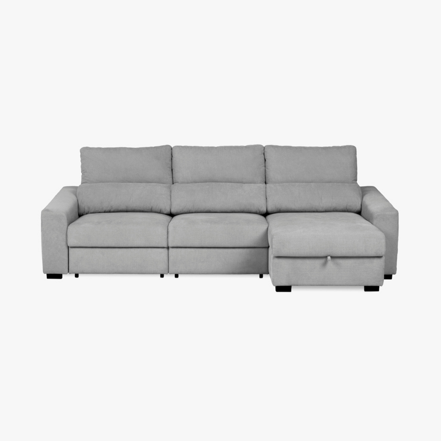 Sofá chaise-longue cinza KEEN