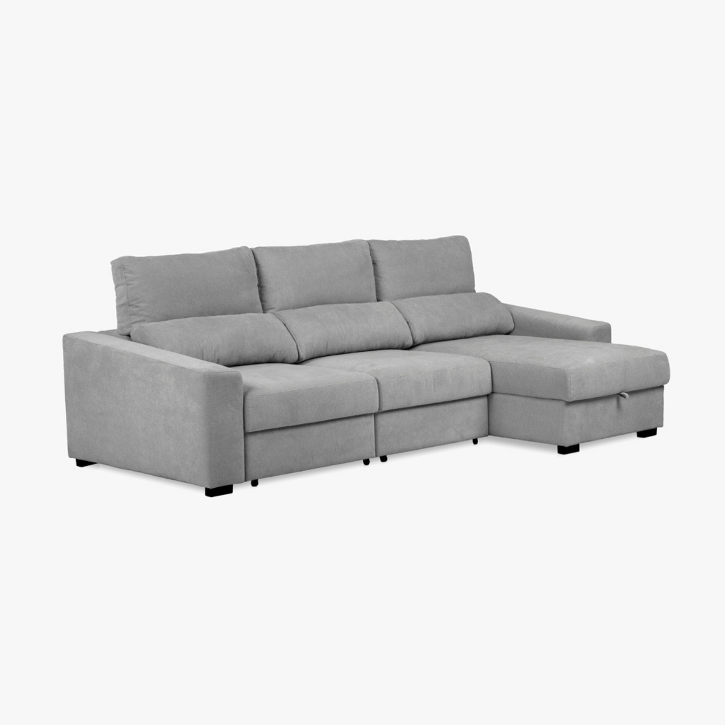 Sofá chaise-longue cinza KEEN