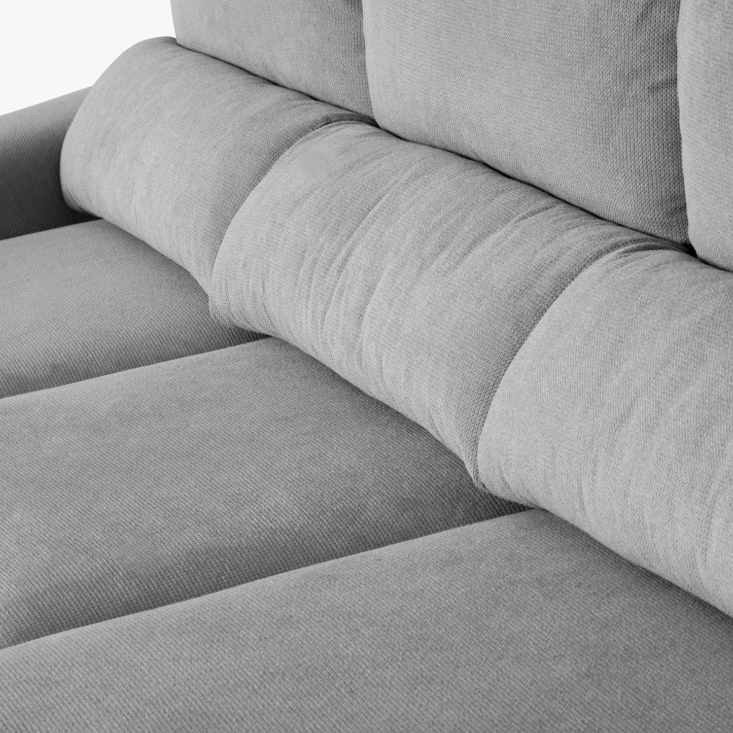 Sofá chaise-longue cinza KEEN