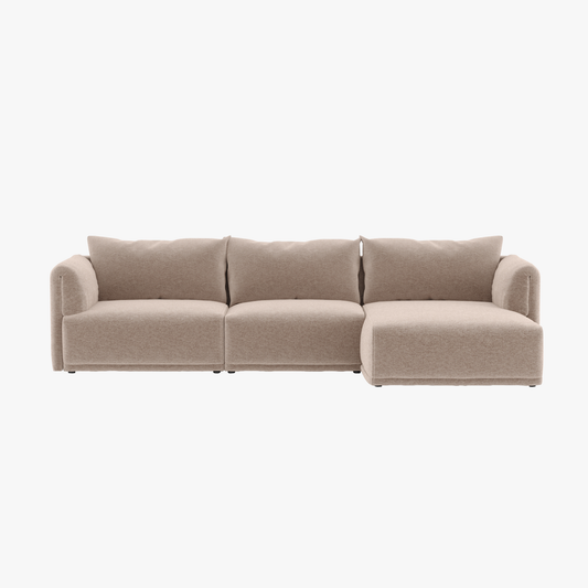 Sofá chaise longue bege ELORA