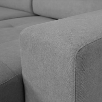 Sofá cama con chaise longue reversible y cabeceros ajustables Gris LINO