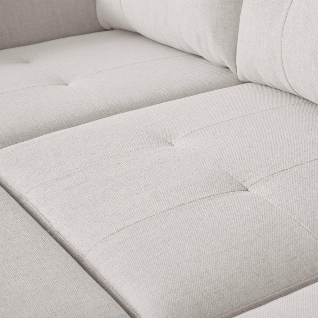Sofá cama com chaise longue reversível bege BELA