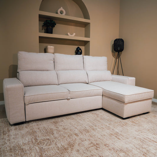 Sofá - Cama 4 Lugares com Chaise Longue Reversível e Arrumação - HarperC1536BFSRG8242_C24