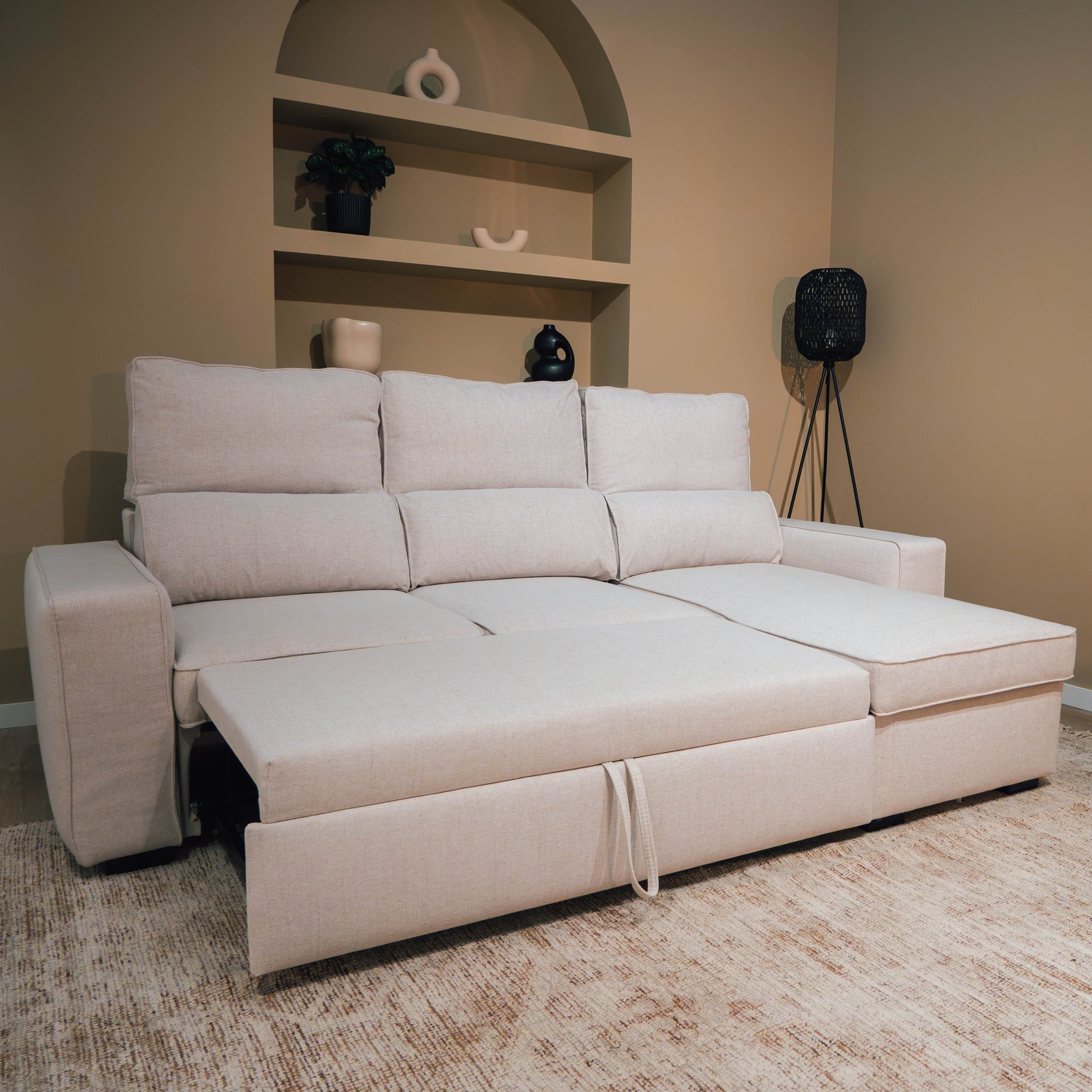 Sofá - Cama 4 Lugares com Chaise Longue Reversível e Arrumação - HarperC1536BFSRG8242_C24