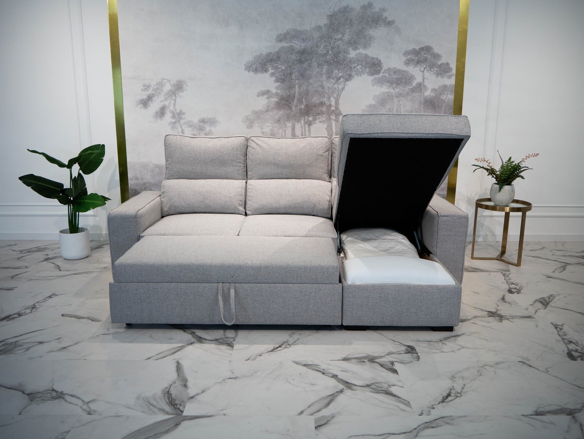 Sofá - Cama 4 Lugares com Chaise Longue Reversível e Arrumação - HarperC1536BFSRG8211_C24