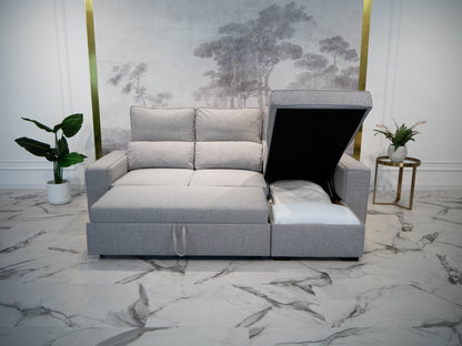 Sofá - Cama 4 Lugares com Chaise Longue Reversível e Arrumação - HarperC1536BFSRG8211_C24