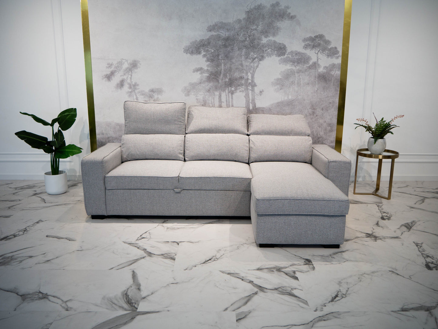 Sofá - Cama 4 Lugares com Chaise Longue Reversível e Arrumação - HarperC1536BFSRG8211_C24