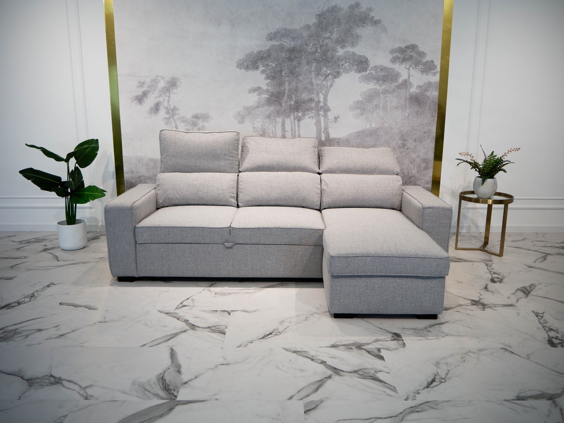 Sofá - Cama 4 Lugares com Chaise Longue Reversível e Arrumação - HarperC1536BFSRG8211_C24