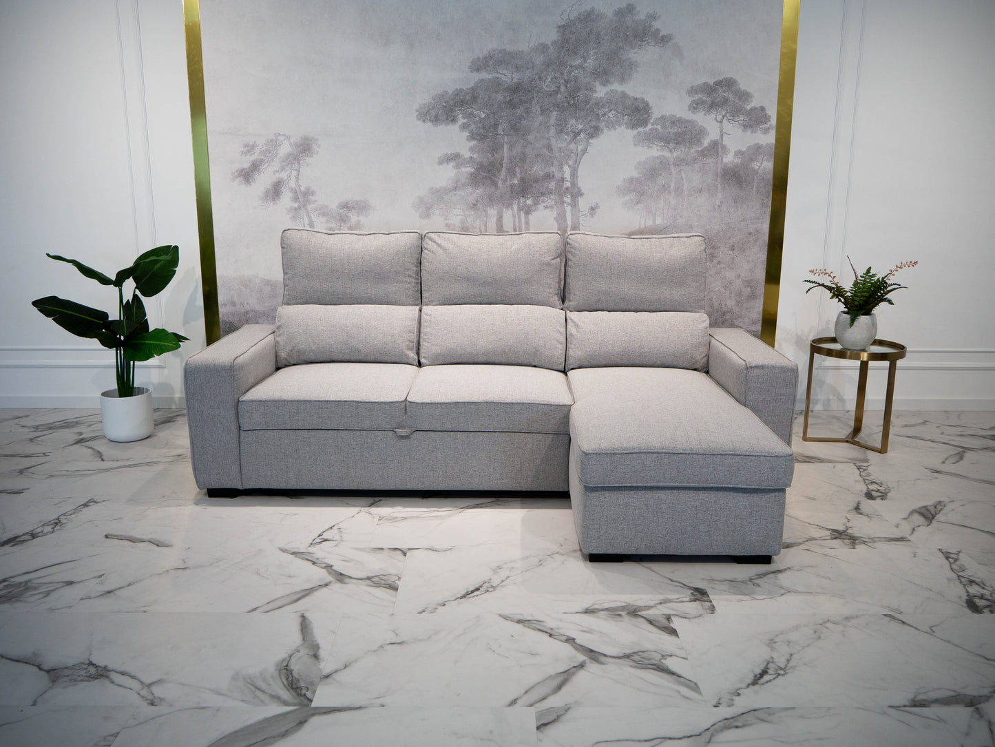 Sofá - Cama 4 Lugares com Chaise Longue Reversível e Arrumação - HarperC1536BFSRG8211_C24