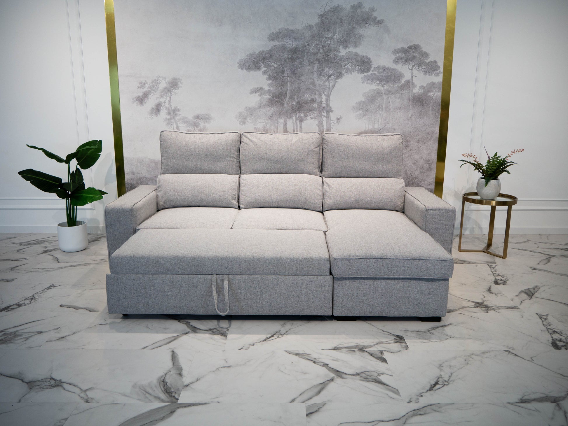 Sofá - Cama 4 Lugares com Chaise Longue Reversível e Arrumação - HarperC1536BFSRG8211_C24