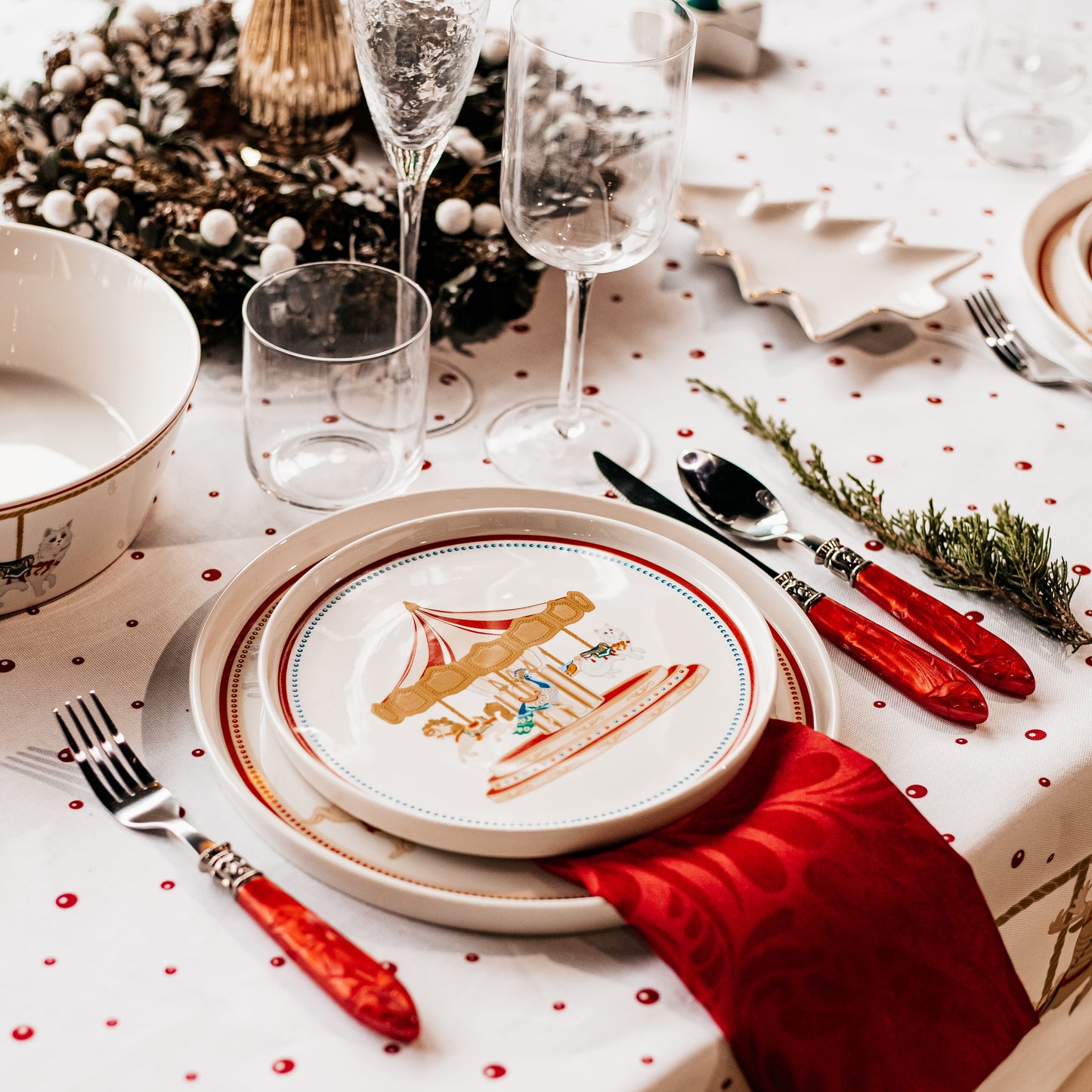 Cutlery red 16 pieces PARTY