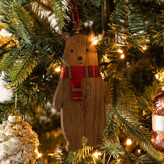 Bear ornament with scarf COZY