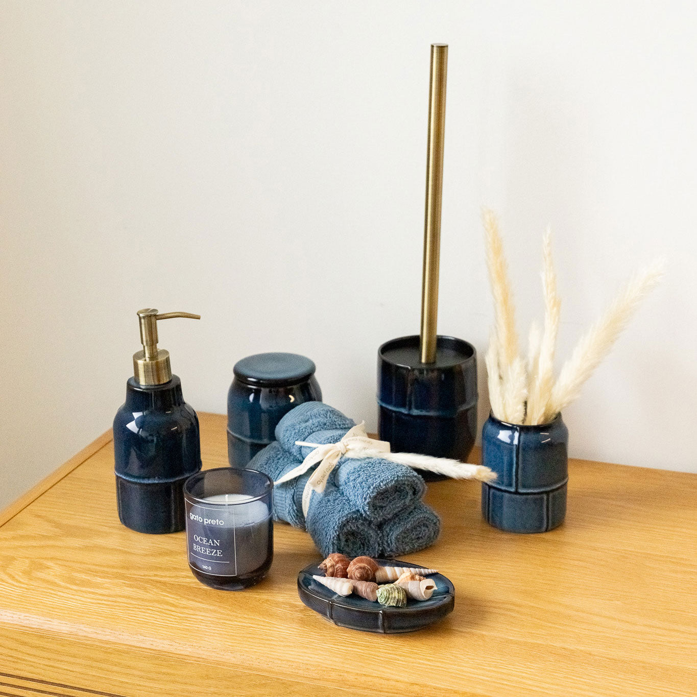 Porte-savon en céramique bleu IOS