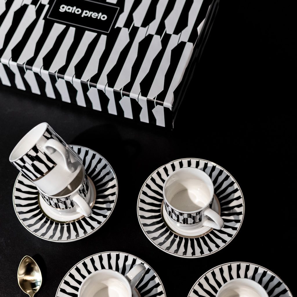 Conjunto de 2 Chávenas de Café BLACK CAT