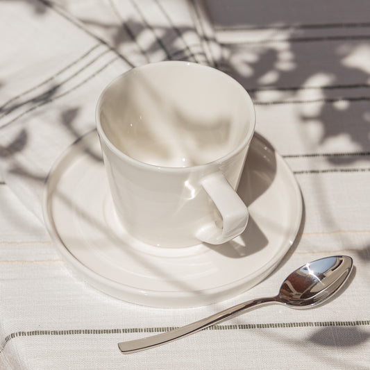 Taza de Café y Platillo 220 ml BLANCO BRILLANTE