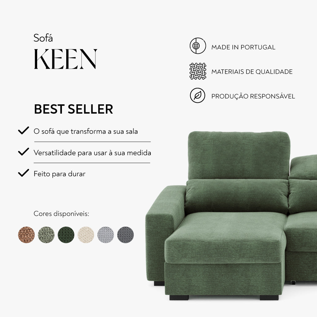 KEEN Chaise Longue Sofa with Storage