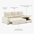 Sofá Chaise Longue com Arrumação KEEN