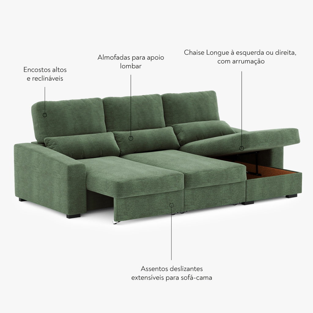 KEEN Chaise Longue Sofa with Storage