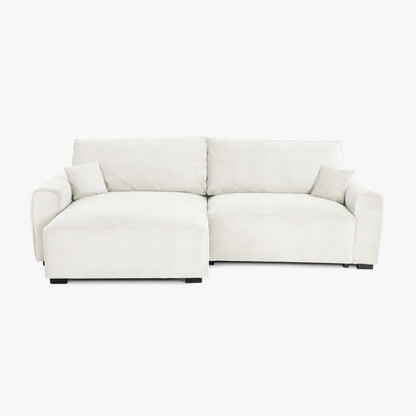 Sofá cama com chaise longue reversível bege LAUREN