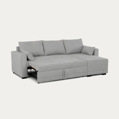 Sofá - Cama 3 Lugares com Chaise Longue Reversível - LeahC729CCSRG3810_C24