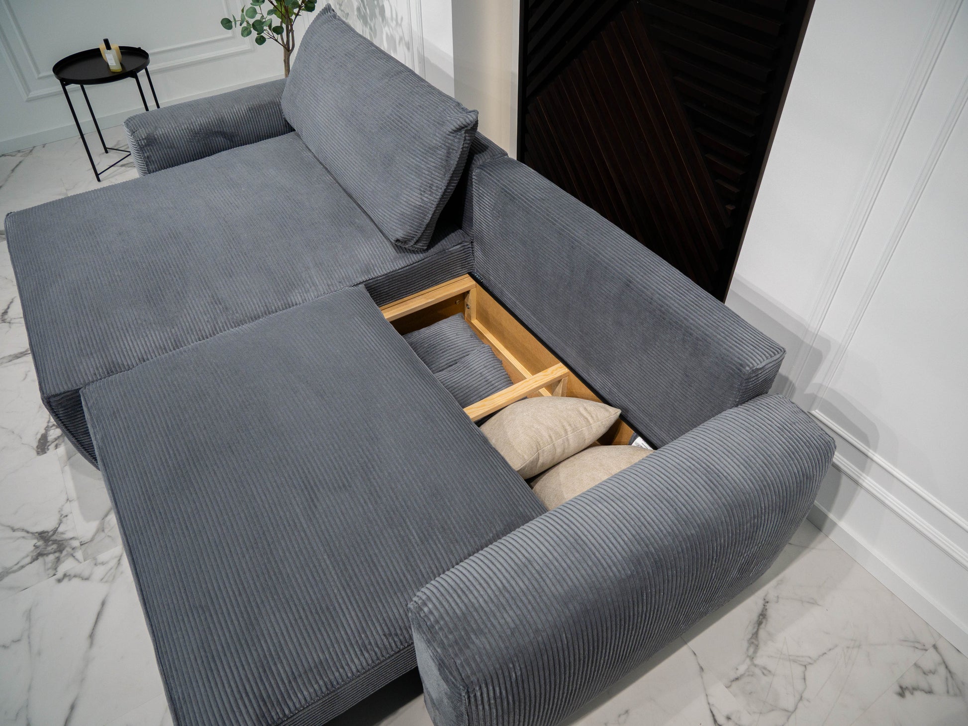 Sofá - Cama 4 Lugares com Chaise Longue Reversível - LaurenC1511ACSRG7932_C24