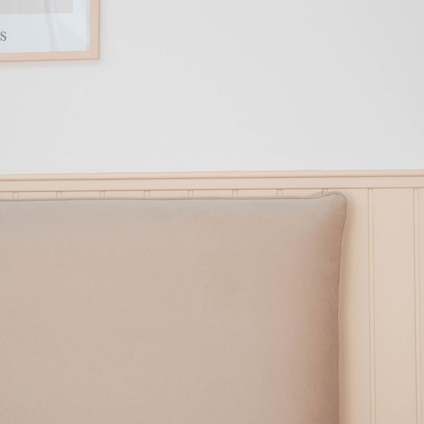 Beige upholstered headboard Maia