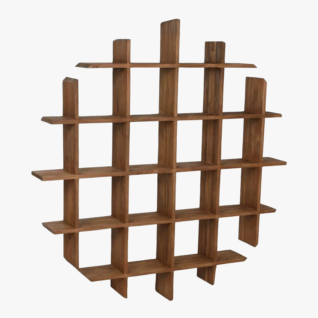 Estante Parede Teca 120x15x120 cm