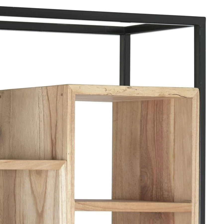 Estante Madeira e Metal 110x27x195 cm