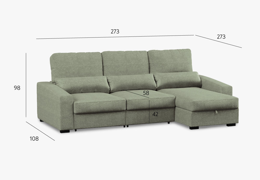 Sofá Keen Verde Bamboo Gato Preto