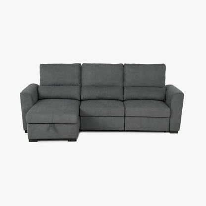 Sofá cama com chaise longue reversível cinza OLIVER