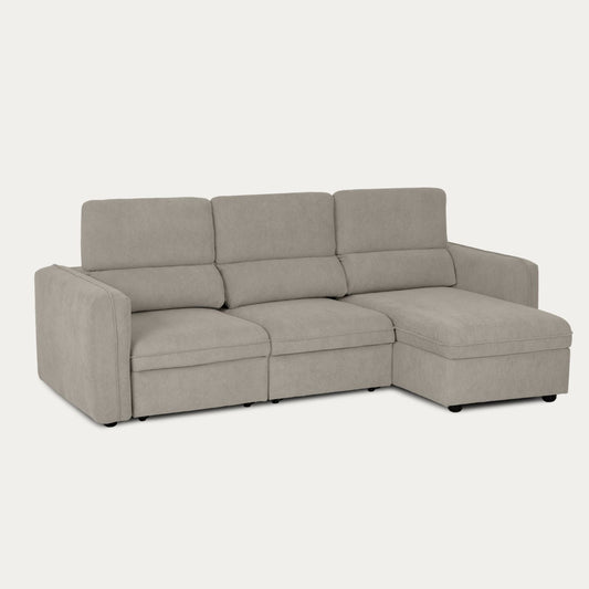 Sofá - Cama 4 Lugares com Chaise Longue Reversível e Cabeceiras Ajustáveis - MorganC1454CFSRG9140_C24
