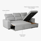 SANDLER Sofa Bed with Chaise Longue