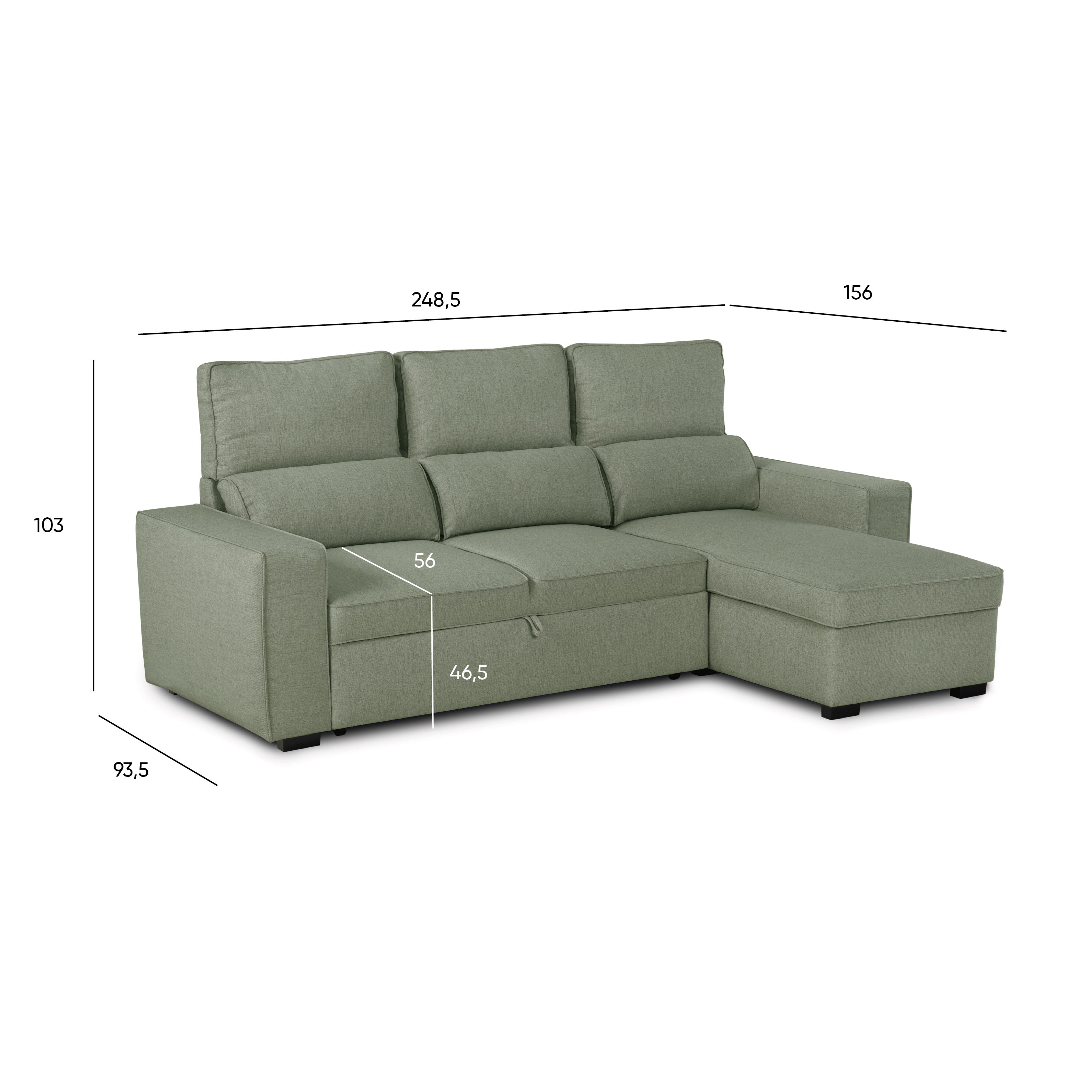 Sofá Cama com Chaise Longue SANDLER