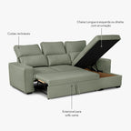 Sofá Cama com Chaise Longue SANDLER