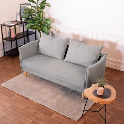 Sofá 3 Lugares com pé alto de madeira, braços finos, daybed, Cinzento EscuroS10223SSRAG2721_C24