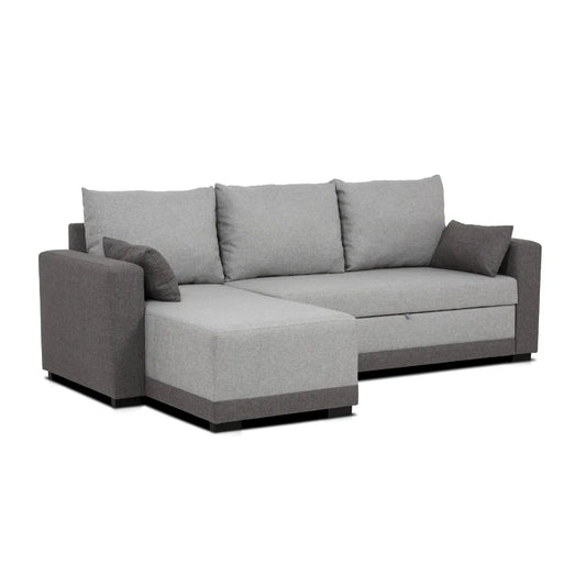 Sofá - Cama 3 Lugares com Chaise Longue Reversível - LeahC729CCSRG3810_C24