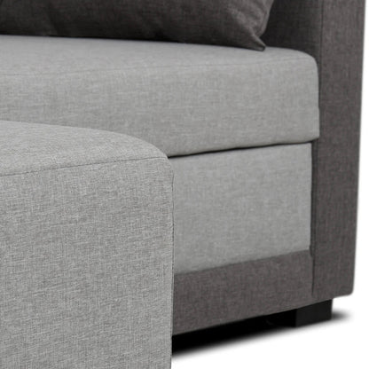 Sofá - Cama 3 Lugares com Chaise Longue Reversível - LeahC729CCSRG3810_C24