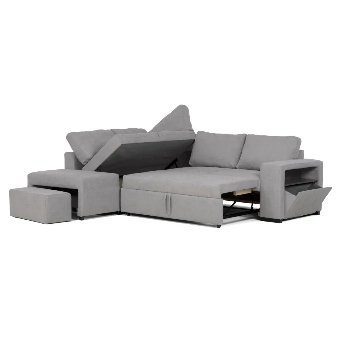 Sofá - cama de canto de 4 lugares com puff e arrumação extra – ZurieC999AFSRG3810_C24