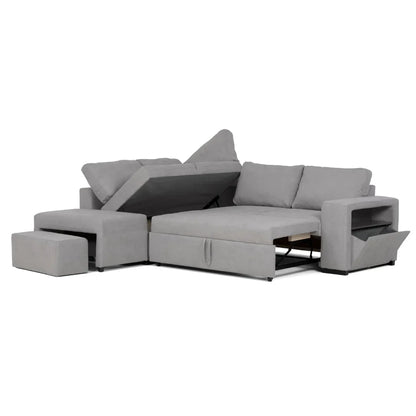Sofá - cama de canto de 4 lugares com puff e arrumação extra – ZurieC999AFSRG3810_C24