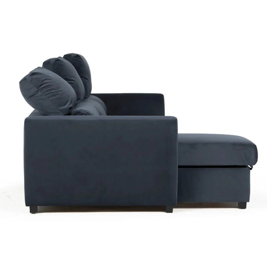 Sofá - Cama 3 Lugares com Chaise Longue Reversível e Encosto Reclinável - OliverC1009CFSRC1719_C24
