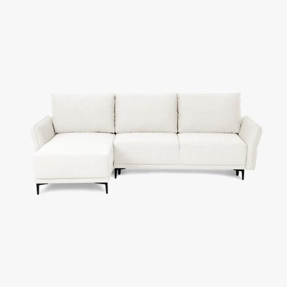 Sofá cama com chaise longue reversível bege TOBY