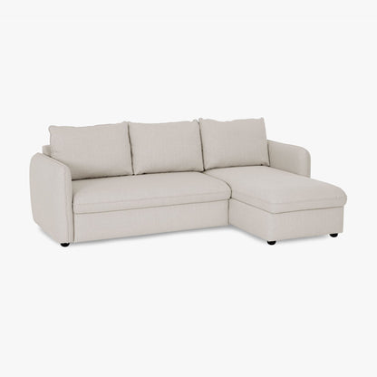 Sofá cama sistema easybed com chaise longue reversível bege VOGUE
