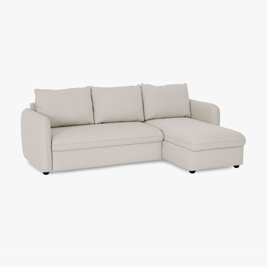 Sofá cama sistema easybed com chaise longue reversível bege VOGUE