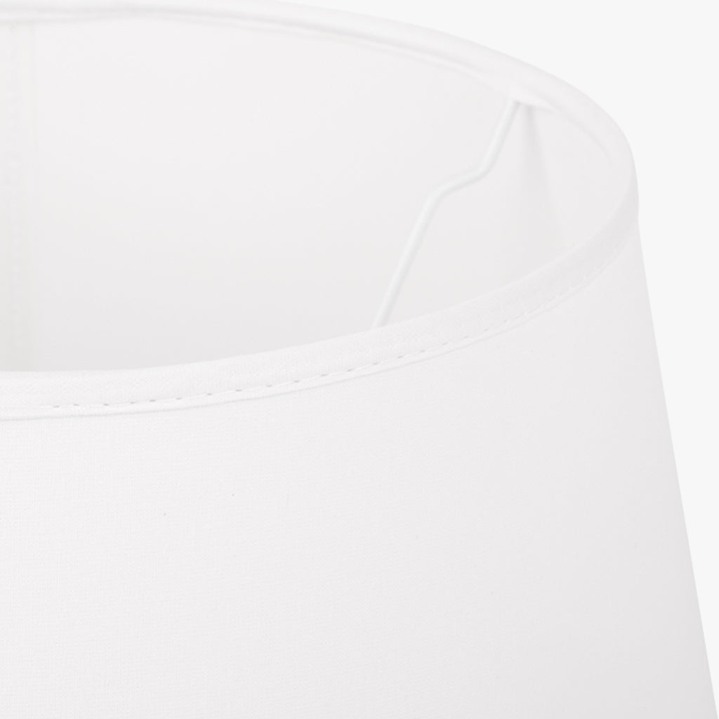 Abatjour Drum em Algodão Branco D30cm - Gato Preto