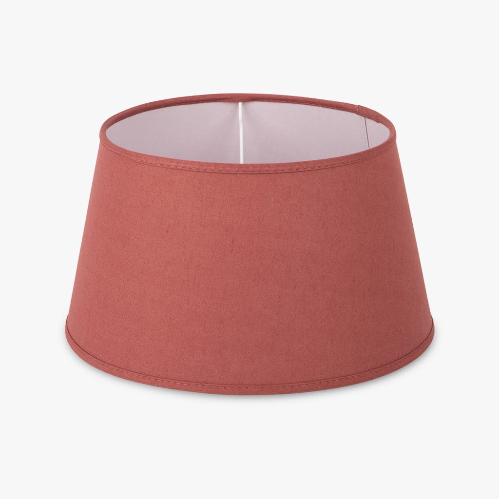 Abatjour Drum em Linho Vermelho D30cm - Gato Preto